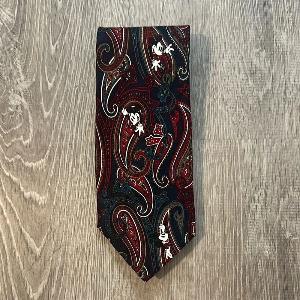The Disney Store Men’s Mickey Mouse Paisley Patterned Fun Elegant Silk Tie‎